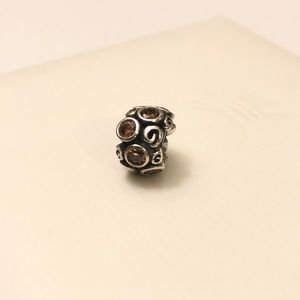 Pandora Primrose Path Silver Swirls w/ Amber CZs